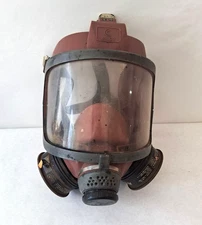 Vintage Full-Face Red Rubber Gas Mask Avon Protection For Decor or Cosplay ONLY