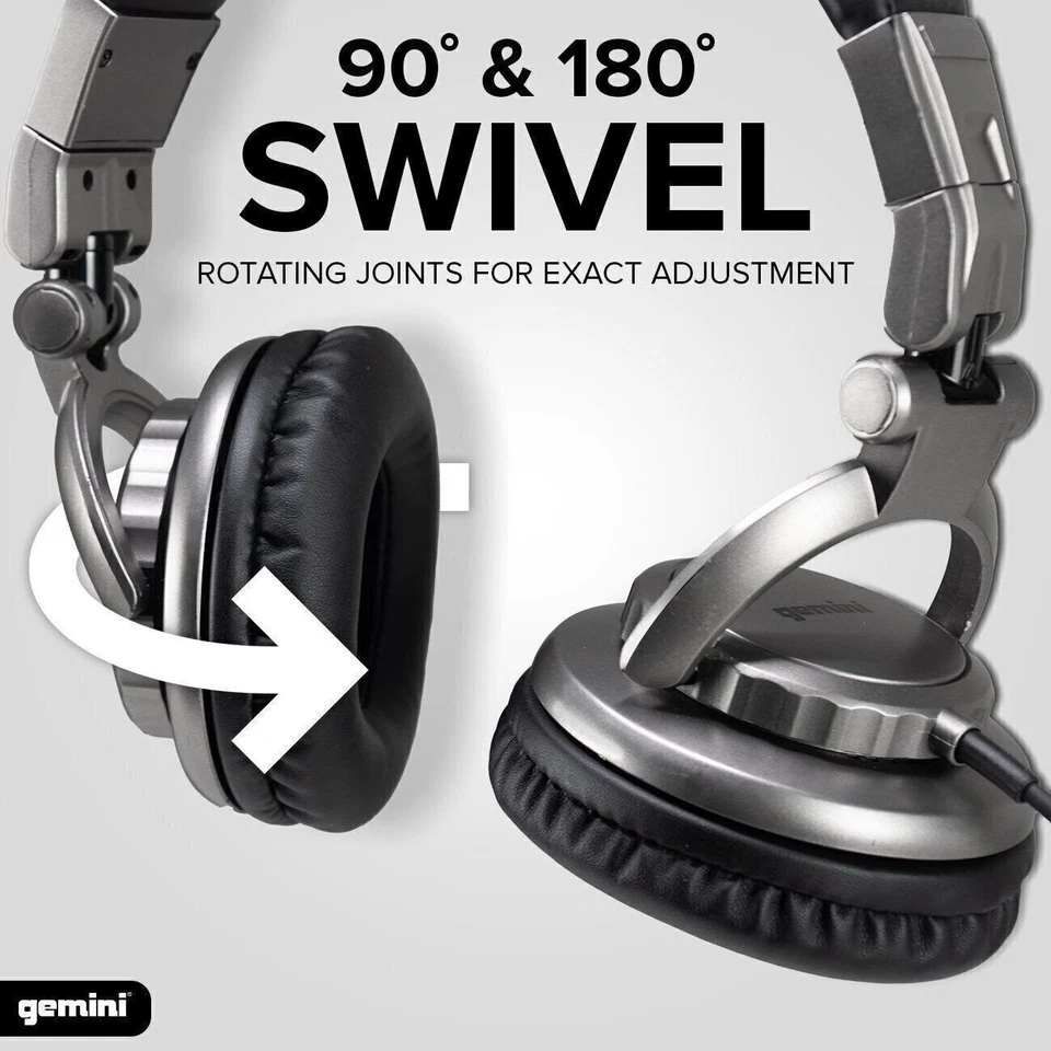 Gemini DJX-500 Equipo de Audio Profesional en la Oreja Cerrado Trasero DJ PA Auriculares Foto 4 de 4