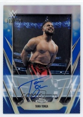 2026 Topps Chrome WWE Blue Refractor /150 Tama Tonga #BCA-TAT Auto 0sb5