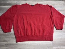 Vintage Y2K Polo Ralph Lauren Pullover Sweatshirt Crewneck Red Pony Mens Size XL