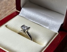 Platinum D/VS1 0.63Ct GIA Emerald Cut Diamond Engagement Ring Size M