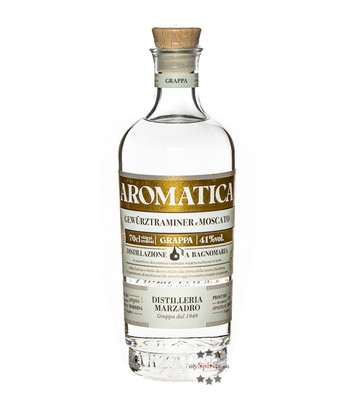 Marzadro Grappa Aromatica Gewürztraminer e Moscato / 41 % Vol. / 0,7 Liter