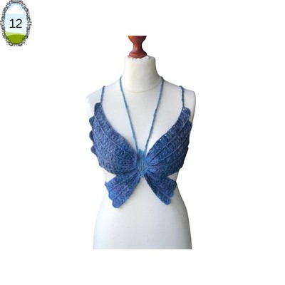 Schmetterling Häkel-Top   Butterfly Crochet Top, Festival Top, Yoga Top, Y2K Sty