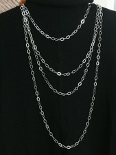 Sterling Silver 925 Oval Link Chain Necklace 100" long 6mm Wide 28g