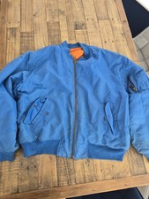 Vintage ST ARMY INDUSTRIES MA-1 Bomber Jacket - Reversible Blue/Orange - Size XL