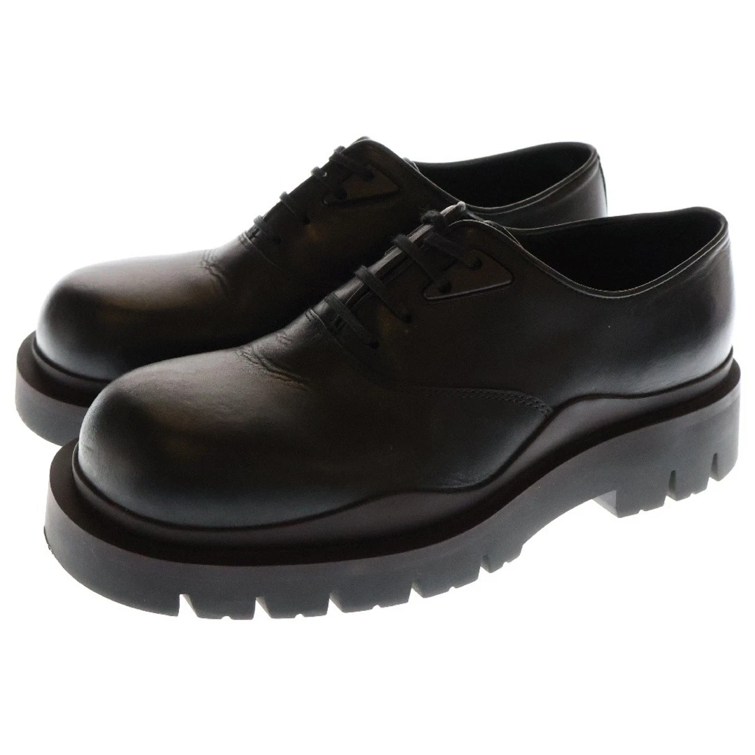 SCARPE DERBY BOTTEGA VENETA 23SS PNEUMATICO BASSO STRINGATE 667073 NERE usate 3265