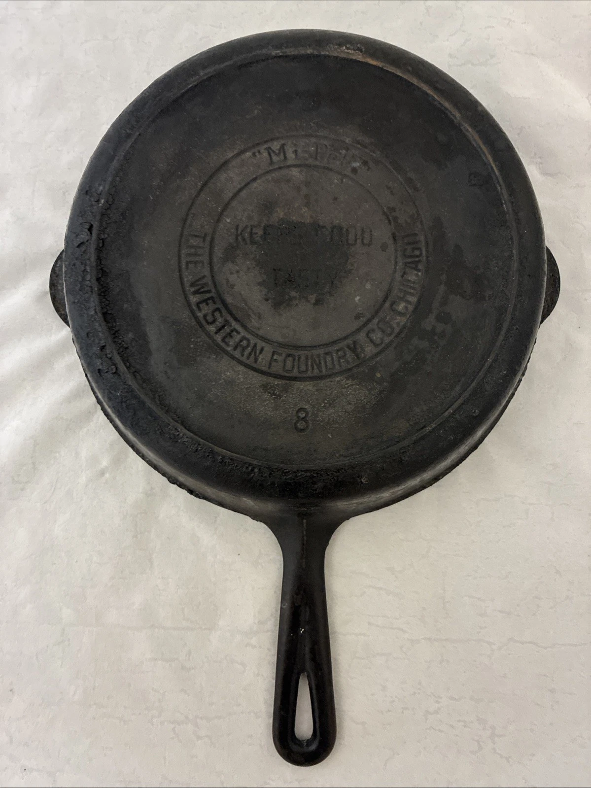Mi-Pet Vintage Cast Iron Skillet Pan Western Foundry Co Chicago #8