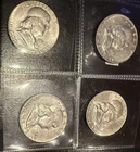 Benjamin Franklin Half Dollar Coins Set of Four (1951, 1952, 1959, 1963)