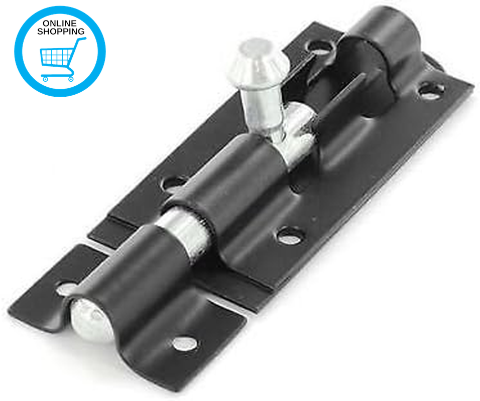 150Mm(6"") - Door Bolt Black  Bolt Gate Shed Door Slide Bolt