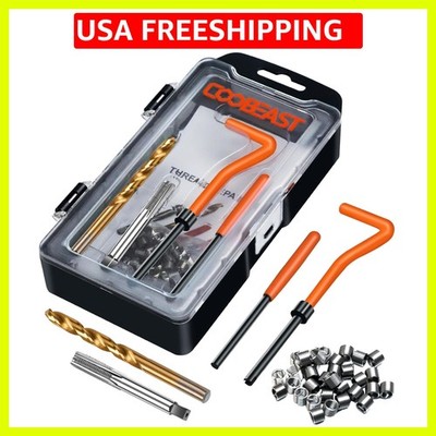 Thread Repair Kit, Thread Repair Tool with HSS Drill Bit & 30pcs 304 Stainles...