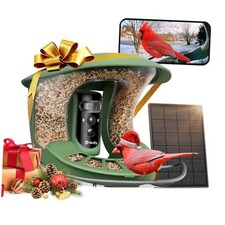 2 Smart Bird Feeder with Camera, AI Identifies 6000 Bird Species, Dual-Lens