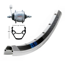 Rear Wheel 36 Hole Coaster Brake 28x1.75 Winora ZX 19 SH SG-8C20 135MM 8V PL M