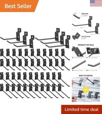 Stainless Steel Slatwall Hooks - 50 Pack, 4" & 6" Wall Mount for Easy Display
