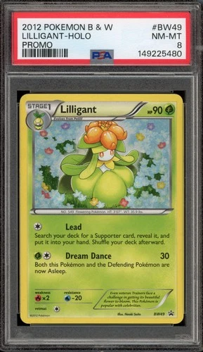 Pokemon Lilligant Black & White Holo Promo BW49 PSA 8