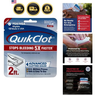 QuikClot Advanced Clotting Gauze - Stops Bleeding Up to 5X Faster Than Standa...