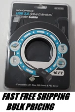 MONOPRICE USB 2.0 Active Repeater Ext Cable Xbox Kinect PS3 Female to Male 16FT