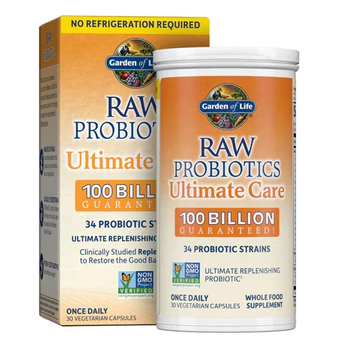 Garden of Life Raw Probiotics Ultimate Care 100 Billion 30 Caps Exp 10/2025