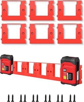 6 Pack Battery Holder Wall Mount Battery Dock Mount for Einhell 18v X-Change