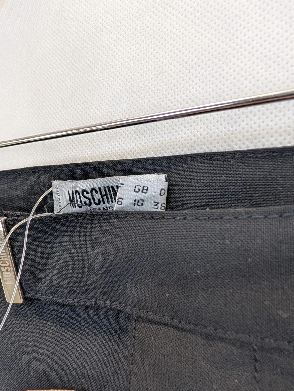 Moschino Jeans donna pantaloni neri taglia 8 Y2K gamba dritta eleganti ufficio nuovi con etichette