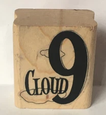 Rubber Stamp Wood Mounted Cloud 9 Las Vegastamps Used