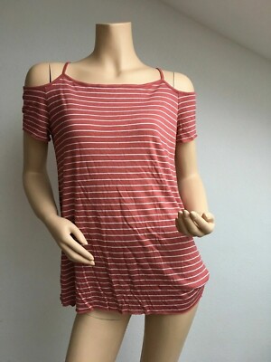 ALLSAINTS Tyra Stripe Top  / Damen-T-Shirt rot - Size: M  (UR)