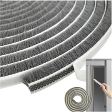 Felt Weather Stripping Door Seal Brush Self Adhesive Draft Stopper 16.5ft Black