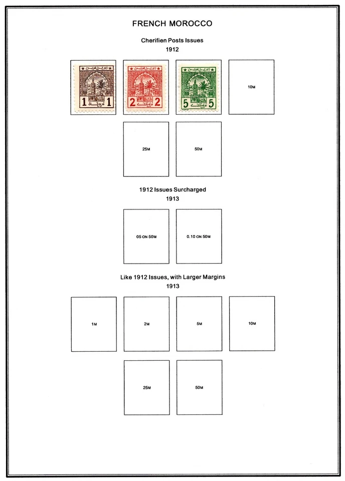 FRANCE MOROCCO 1891-1955 COLLECTION OF 450 STAMPS ON 46 PAGES - Image 3 of 4