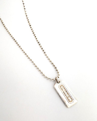 Sterlingsilber 925 Vintage Coach Tag 16'' Perlenkette O800