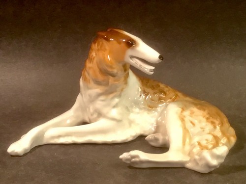Borzoi Russian Wolfhound Porcelain Figurine. Excellent Condition