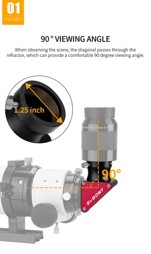 SVBONY SV188P 1.25inch 90 Degree Dielectric Mirror Diagonal 99% Reflectivity - Picture 2 of 11