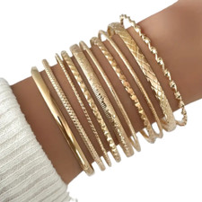 A Versatile Set Of 10 Simple And Classic Basic Bangles Bracelets For Stacking