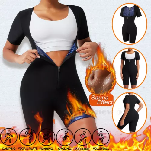 Frauen Schwitz Sauna Anzüge Taillentrainer 3 in 1 Thermo Body Suit Shaper Training USA - Bild 1 von 14