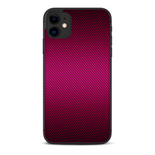 Skins Decal Wrap for Apple iPhone 11 - Pink,black carbon fiber look