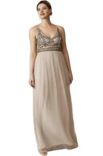 Anthropologie x BHLDN Vilette Dress Womens Size 4 Fog Gray $245