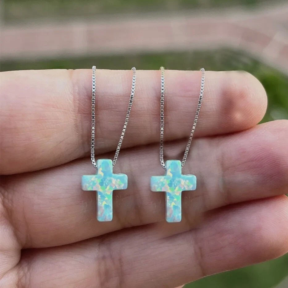 Fire opal cross best sale necklace