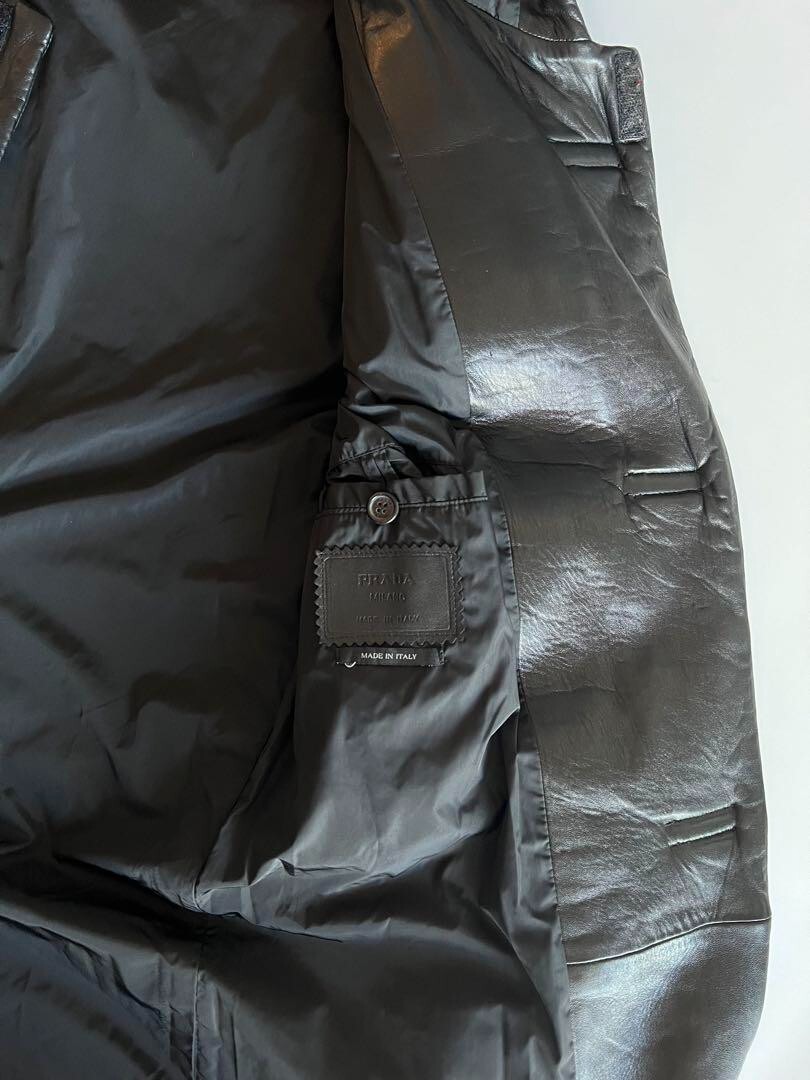 ジャケット・アウター FW1999 PRADA STRAP LEATHER JACKET PRADA FW1999 Strap Leather Jacket Coat Size:50 Black Men's