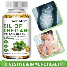 Oregano Oil Capsules 6000 mg - heart and digestive health, immune support