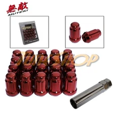 MUTEKI CLOSE END SPLINE TUNER LOCK LUG NUTS 12X1.5 1.5 ACORN WHEELS RIMS RED T