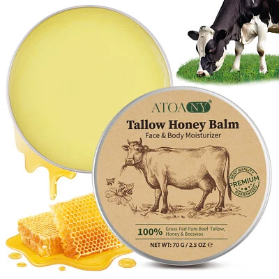 IZBEAUVO Whipped Tallow Honey Balm, Tallow Balm, Beef Tallow Face Cream, Grass Fed Beef T