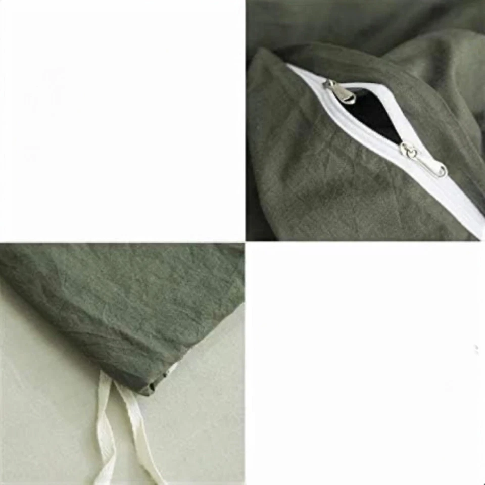 NUEVO West Elm Verde Oscuro 100% Algodón Boho King Size Ropa de Cama Edredón Falso Estuche Set Foto 4 de 4