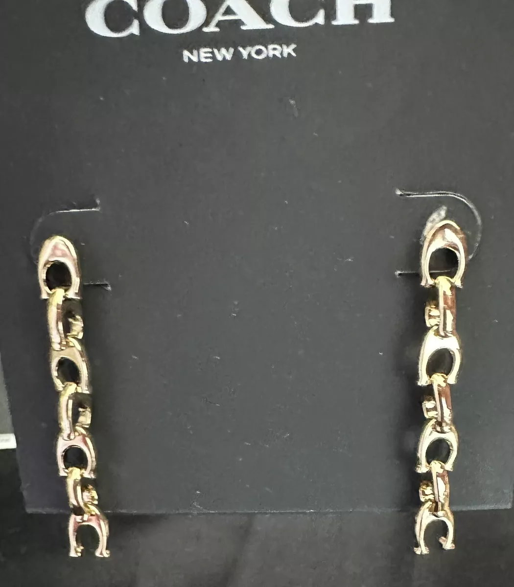 Coach logo best sale earrings