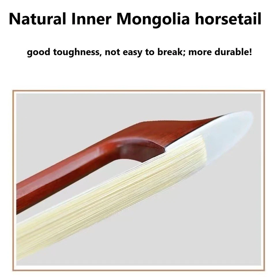 Adjustable Rosewood Violin Bow Full Size 4/4 3/4 1/2 1/8 1/4 Real HorseHair NEW - image 4 of 4