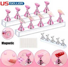 2× Magnetic Nail Stand for Press On Nails Display Practice Art Fake Nail Holder