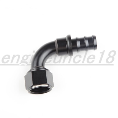 US SHIP 90 Degree 10AN AN10 Hose End Adapter Push-on Fuel Fitting Aluminum Black