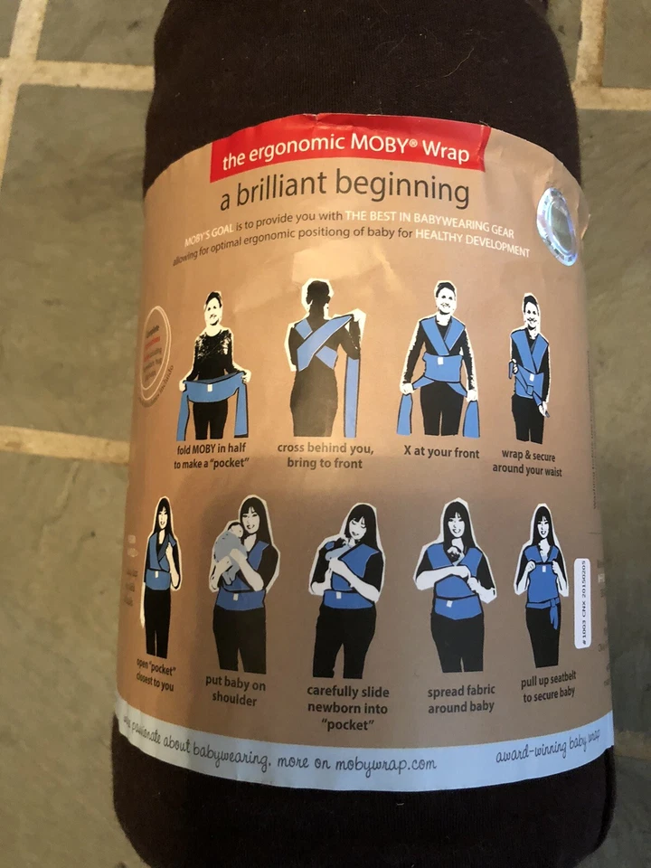 Novo Moby Wrap Porta-Bebês/Sling Marrom Chocolate - Design Ergonômico - Imagem 2 de 4