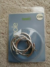 NEW Satin Steel Bay Window Passing Curtain Pole Rings by Dunelm Mill