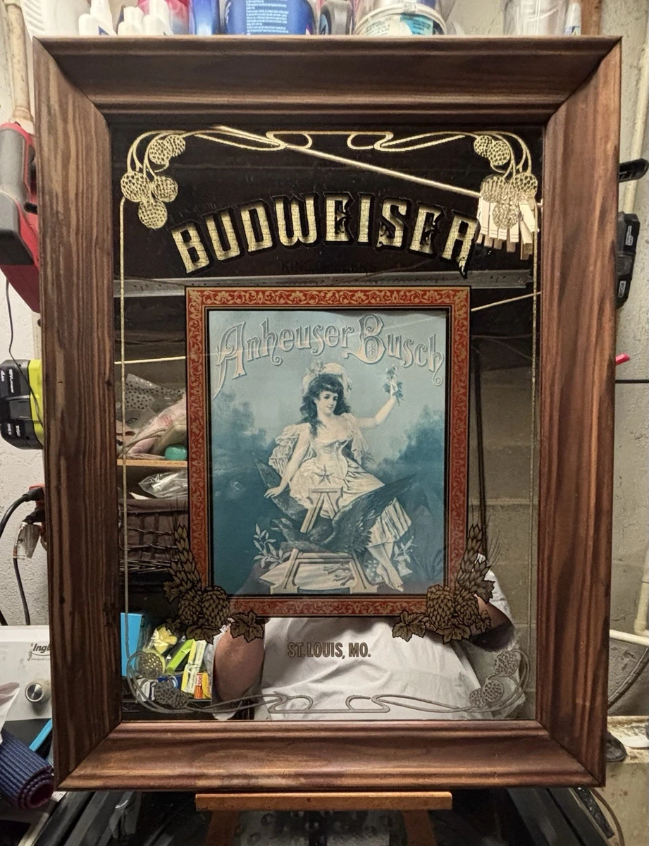Anheuser Busch Mirror In Collectible Budweiser Signs & Tins for