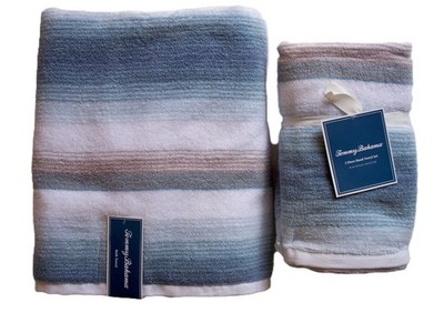 Selection of Tommy Bahama La Prisma Blue Towels Bath or Hand Towels Cotton NWT