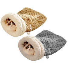 Cat Sleeping Bag Cuddly Fluffy Feel Thickened Pet Pocket Type Quilt Bed Soft