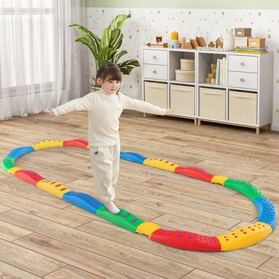 Colored Balance Beams for Kid's w/ Non-slip Textured Surface Bottom Pad